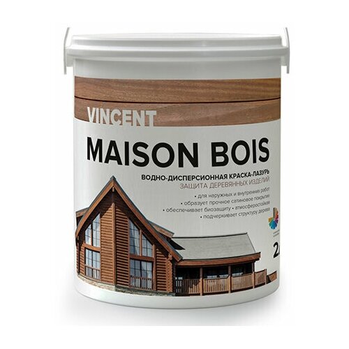 Vincent Maison en Bois / Винсент Мезон Буа водно-дисперсионная краска-лазурь 9л База А (белая)