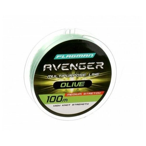 фото Flagman леска avenger olive line 100м 0,28мм 7,7кг/17lb