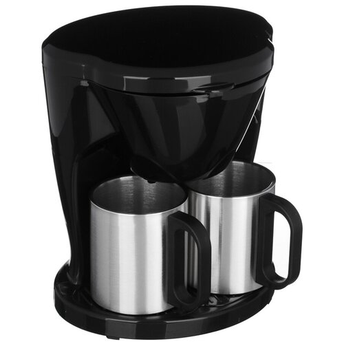 Кофеварка капельная 500Вт, с двумя металлическими чашечки 0,3л