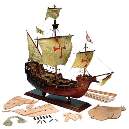 Сборная модель корабля для начинающих от Amati (Италия), Santa Maria (Санта Мария), М.1:65 модель корабля от mantua италия santa maria каркасная модель для детей м 1 100