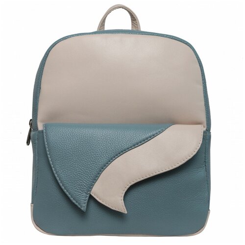 фото Рюкзак gamma. синий-бежевый. рюкзачок из натуральной кожи для женщин и девушек. маленький удобный рюкзак elborso