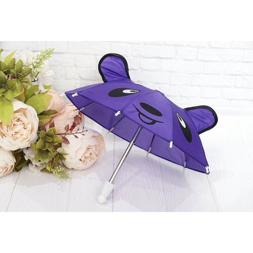 фото Реалистичный зонтик "панда" для кукол, длина 22 см, фиолетовый favoridolls
