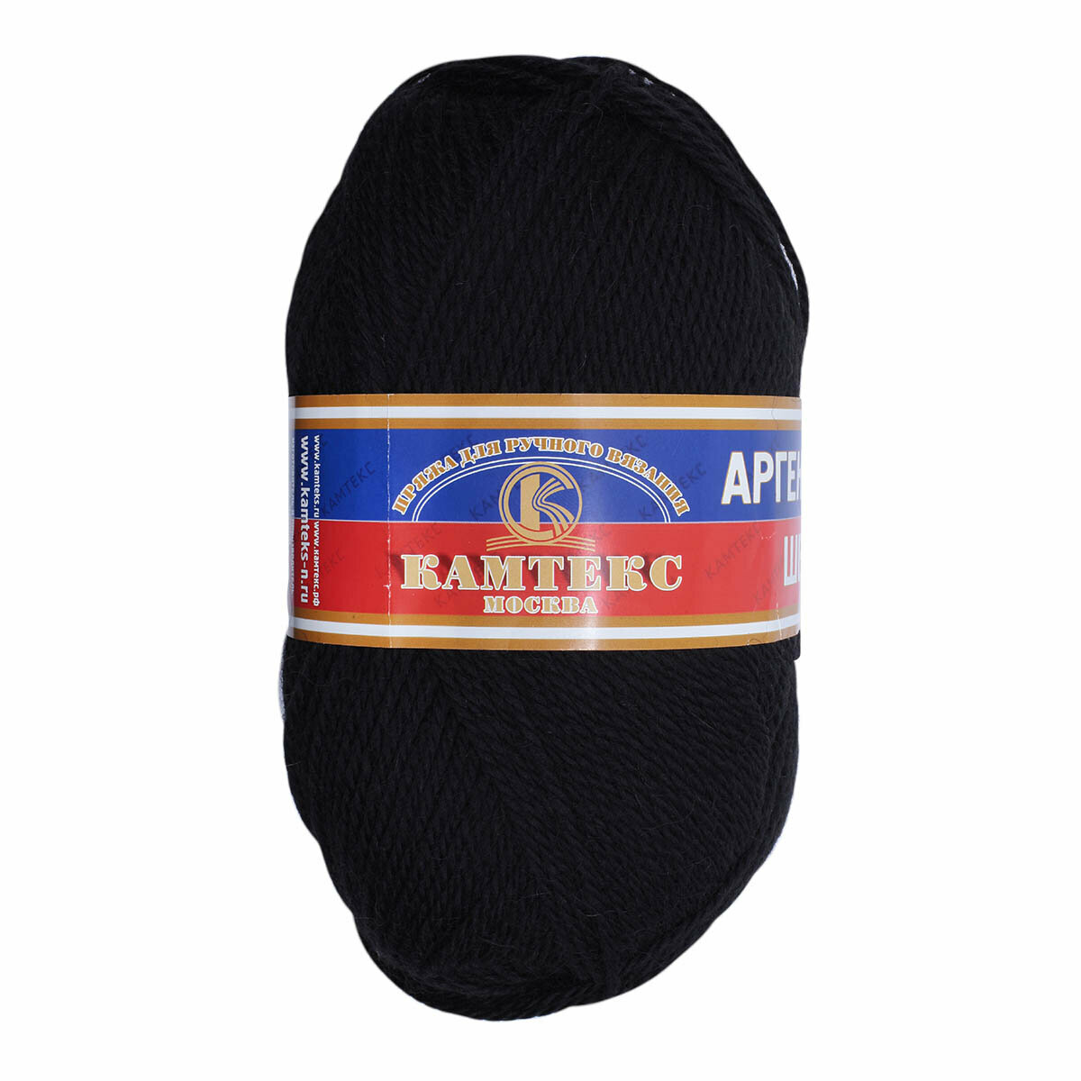 Пряжа Камтекс "Аргентинская Шерсть", 100% шерстяная, 10 мотков, 100г, 200м, черная