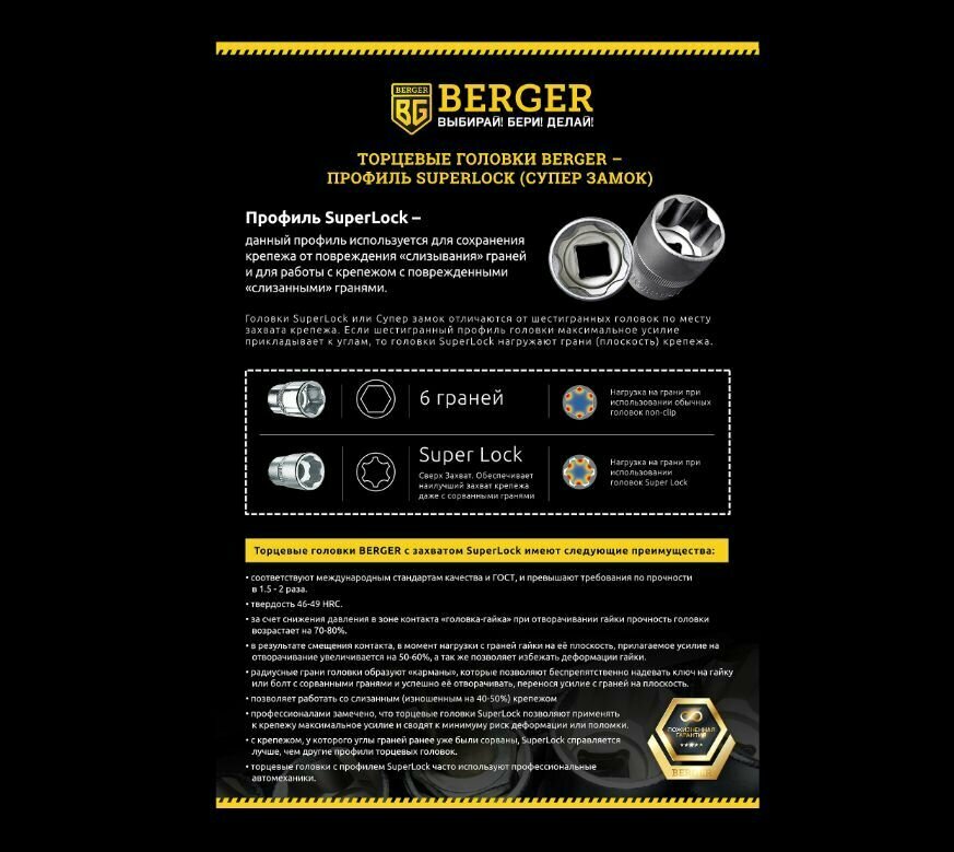 Набор торцевых головок Berger BG - фото №12