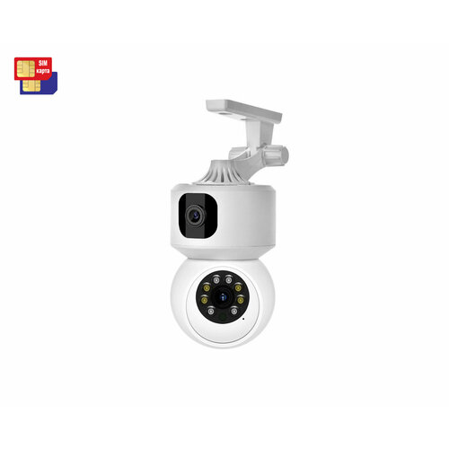 миниатюрная wi fi камера наблюдения j m c gн 16 recsd y1166861q 2mp 1920х1080 с аккумулятором с датчиком движения и видеоналитикой запись на Беспроводная 3G/4G домашняя поворотная камера 2+2Mp с двумя объективами JMC-02-4G-GH (2+2Mp-4G) (Q22381BQ2) для наблюдения за няней и ребенком с датчи