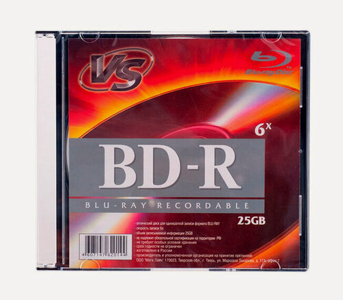 Изображение товара Диск VS BD-R 25 GB 6x Slim, 1шт