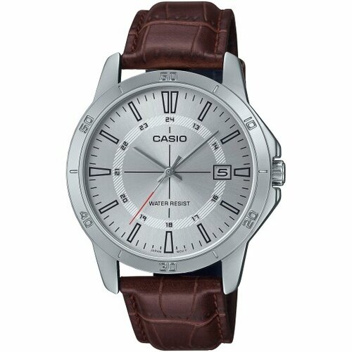 Наручные часы CASIO Collection MTP-V004L-7C, серебряный, коричневый