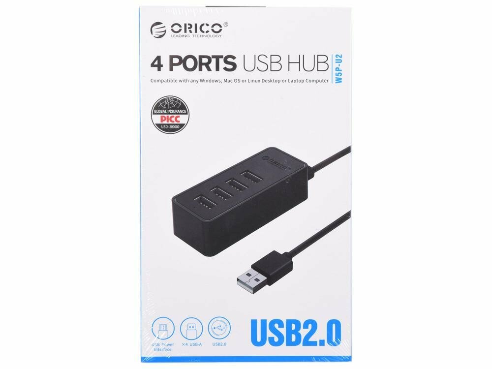 USB-концентратор ORICO W5P-U2 разъемов: 4