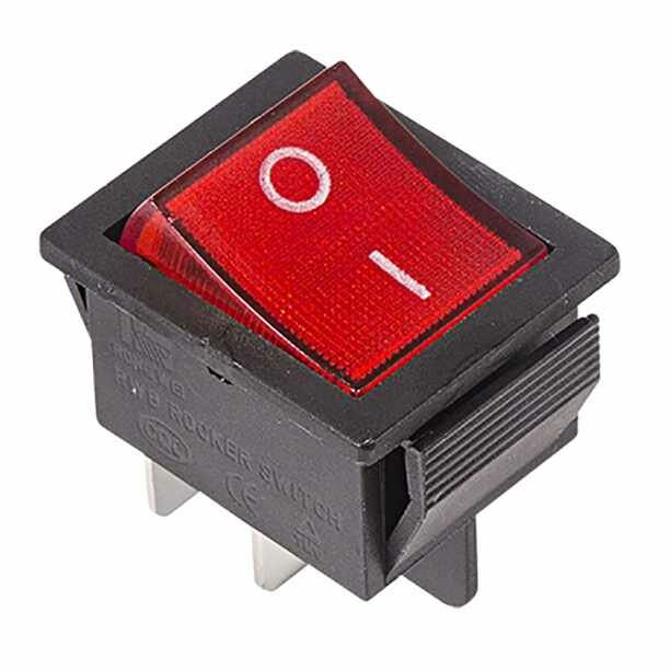 Выключатель мини красный с подсветкой REXANT (1 ед.)