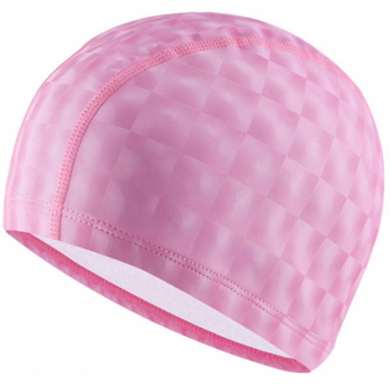 Шапочка для плавания текстильная с PU покрытием Qilang, 3D розовая