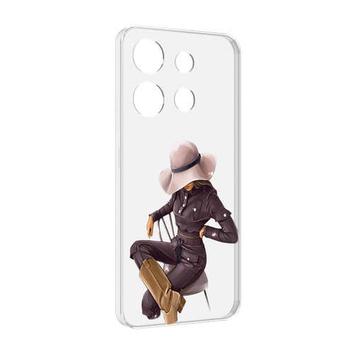 Чехол MyPads загадочная-девушка-в-костюме женский для Infinix Smart 7 задняя-панель-накладка-бампер