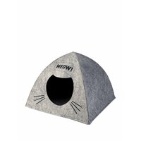 Вака ECO Домик для кошек "Палатка МЯУ", 38х38х28 см, войлок серый