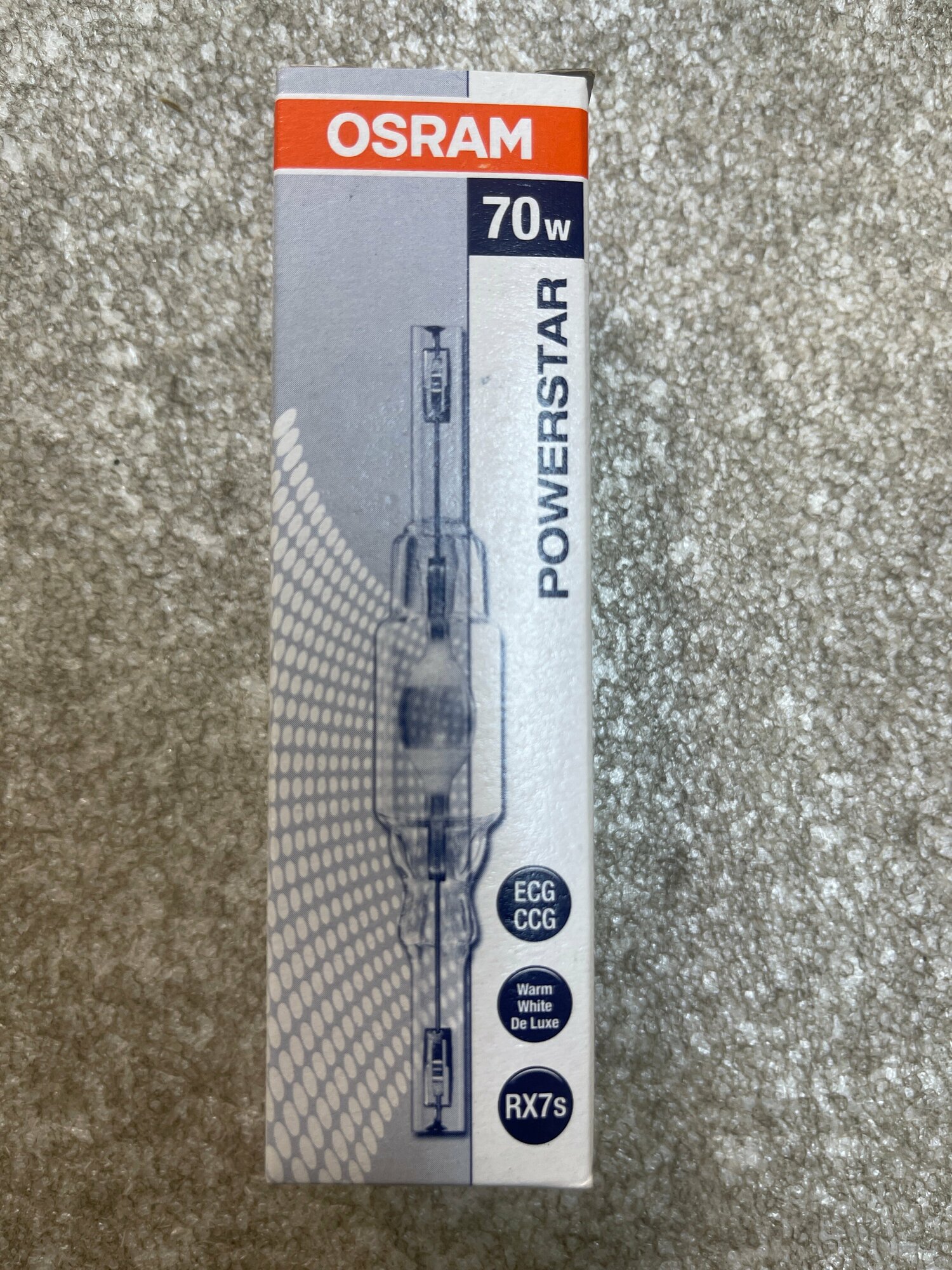 Лампа газоразрядная OSRAM Powerstar HQI-TS WDL Excellence RX7S T20 70 Вт 3300 К