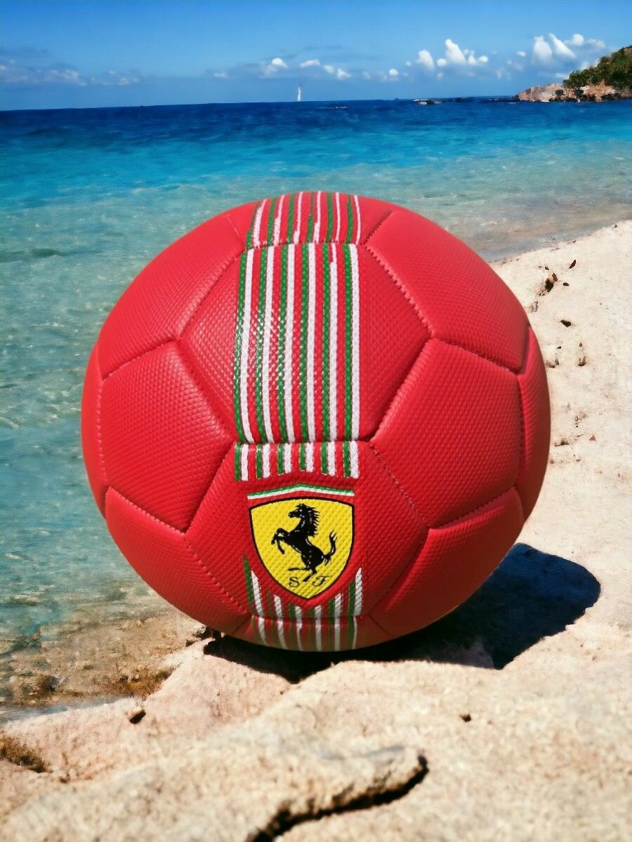 Мяч футбольный с логотипом "Ferrari", Ф-03 красный