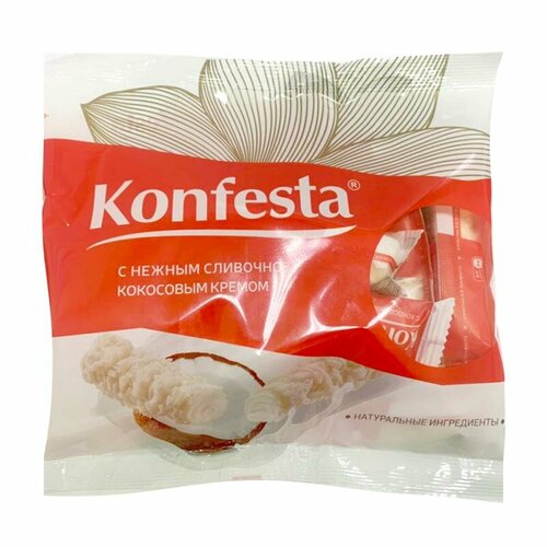 Конфеты Konfesta с кокосовой начинкой, 180 г