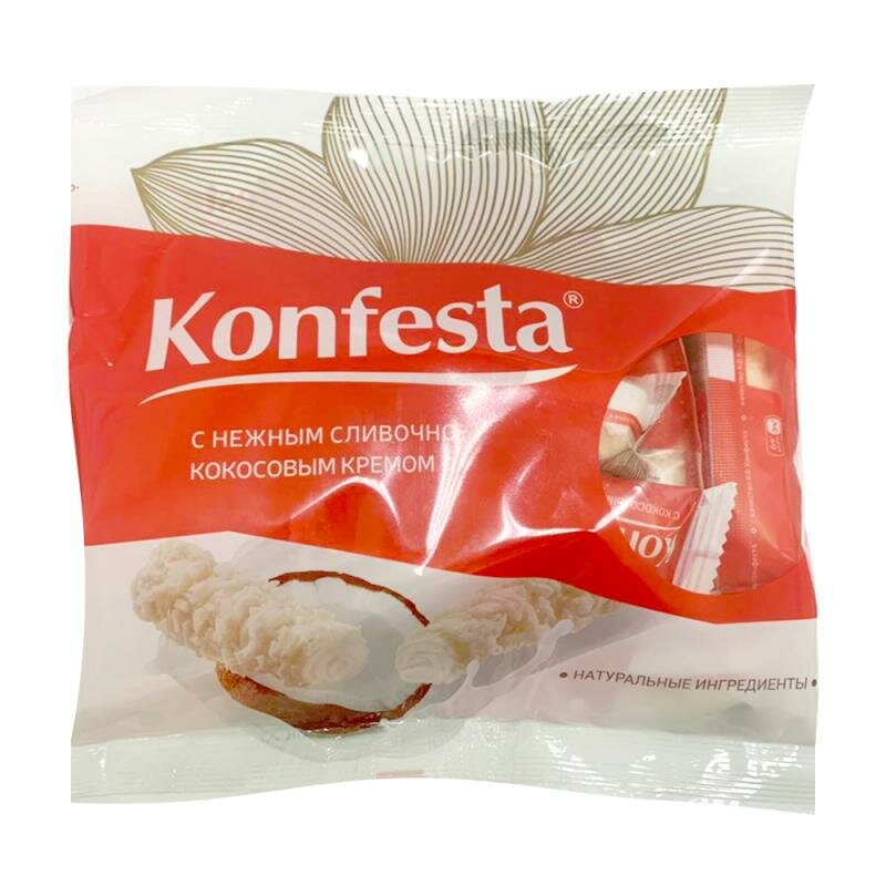 Конфеты Konfesta с кокосовой начинкой, 2 упаковки по 180 г