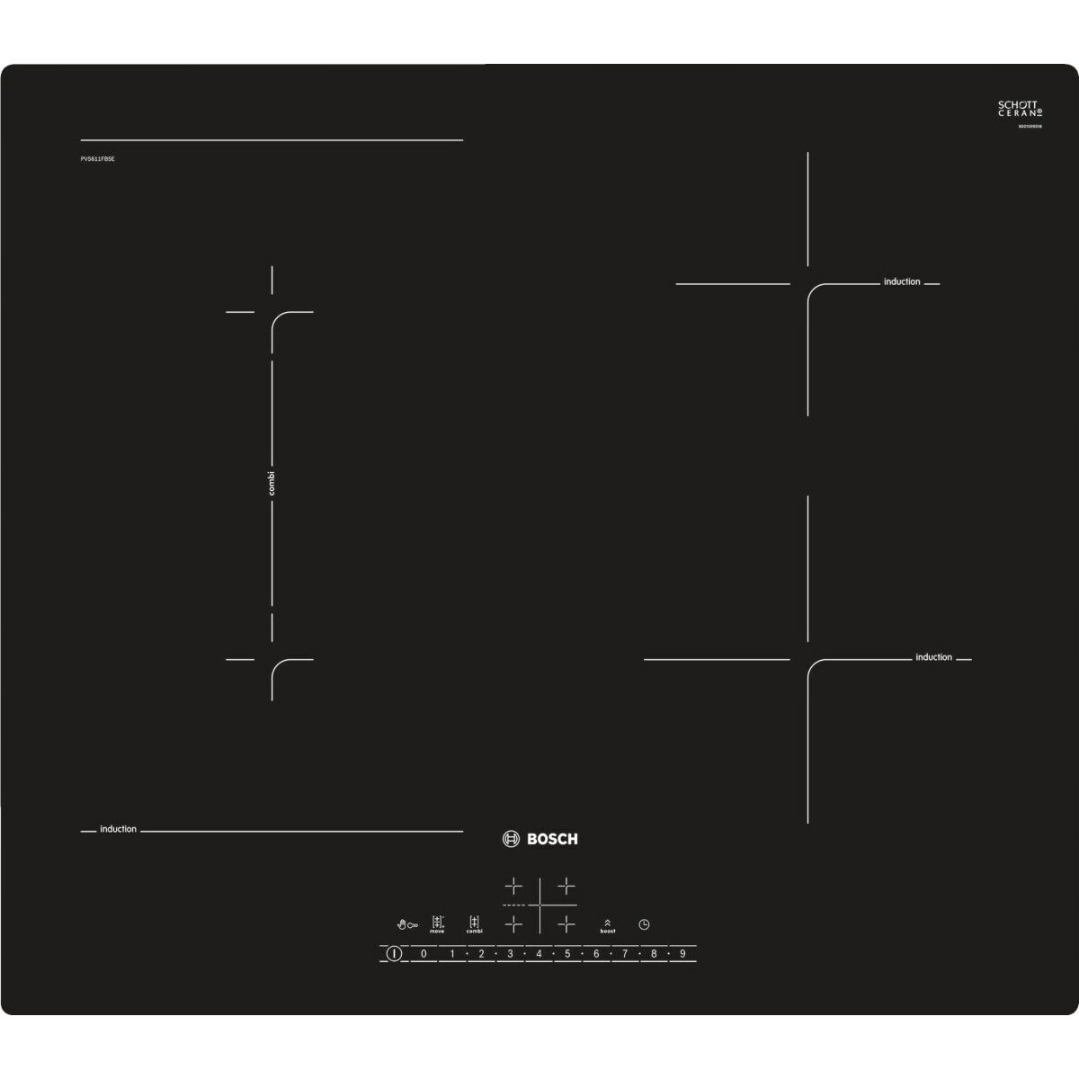 Индукционная варочная поверхность Bosch Serie 6 PVS611FB5E черный - фото №14