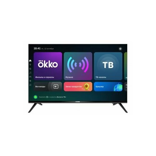 Телевизор Hyundai LED 55 Салют ТВ Frameless черный 4K Ultra HD 60Hz DVB-T DVB-T2 DVB-C DVB-S DVB-S2 WiFi Smart TV (RUS)