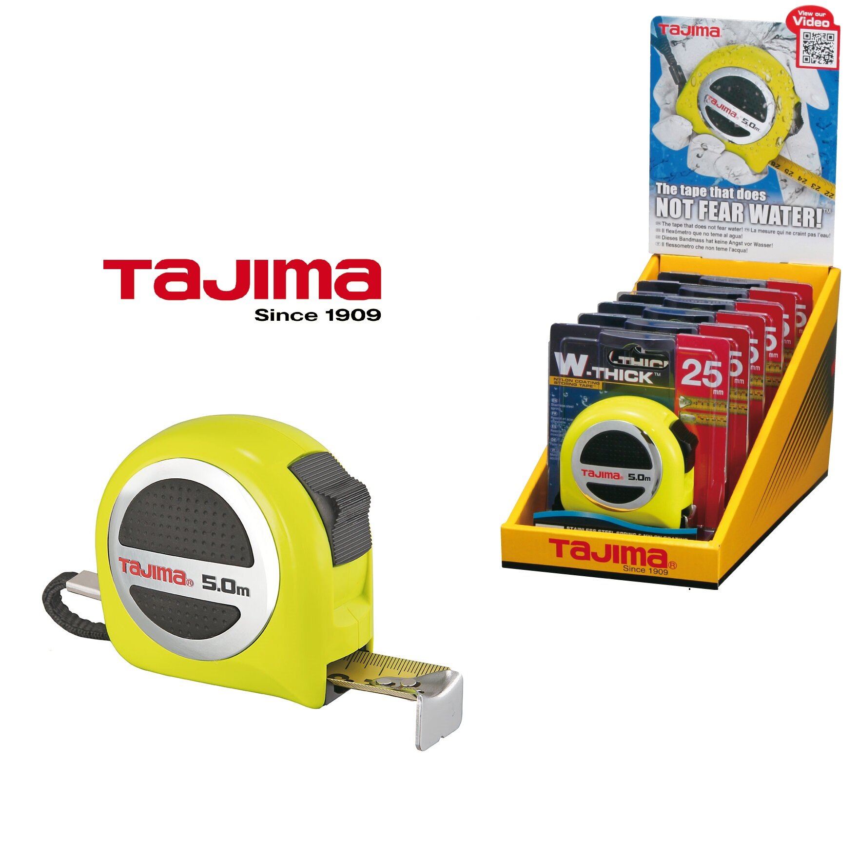 Рулетка водонепроницаемая TAJIMA W-Thick Lock (GASP25-50E) 5м/25мм