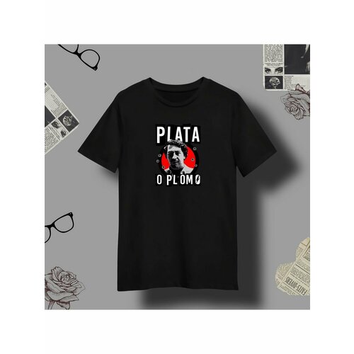 Футболка pablo escobar plata o plomo, размер 8XL, черный