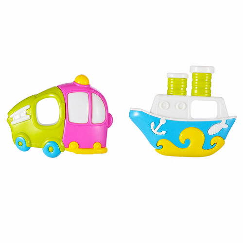 Набор Жирафики Кораблик и грузовичок, зеленый/голубой набор погремушек кораблик и грузовичок