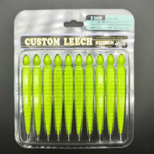 Силиконовая пиявка Keitech Custom Leech 3" на форель; окуня