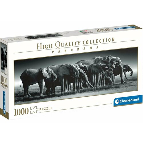 пазл панорама heye 2000 деталей стадо слонов Пазл для взрослых Clementoni 1000 деталей: Стадо слонов