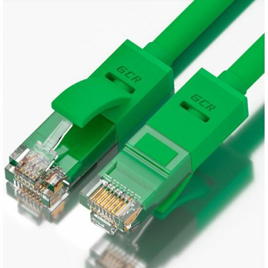 Патч-корд UTP Gcr cat.5e, RJ45, 10m зелёный (-LNC05-10.0m)