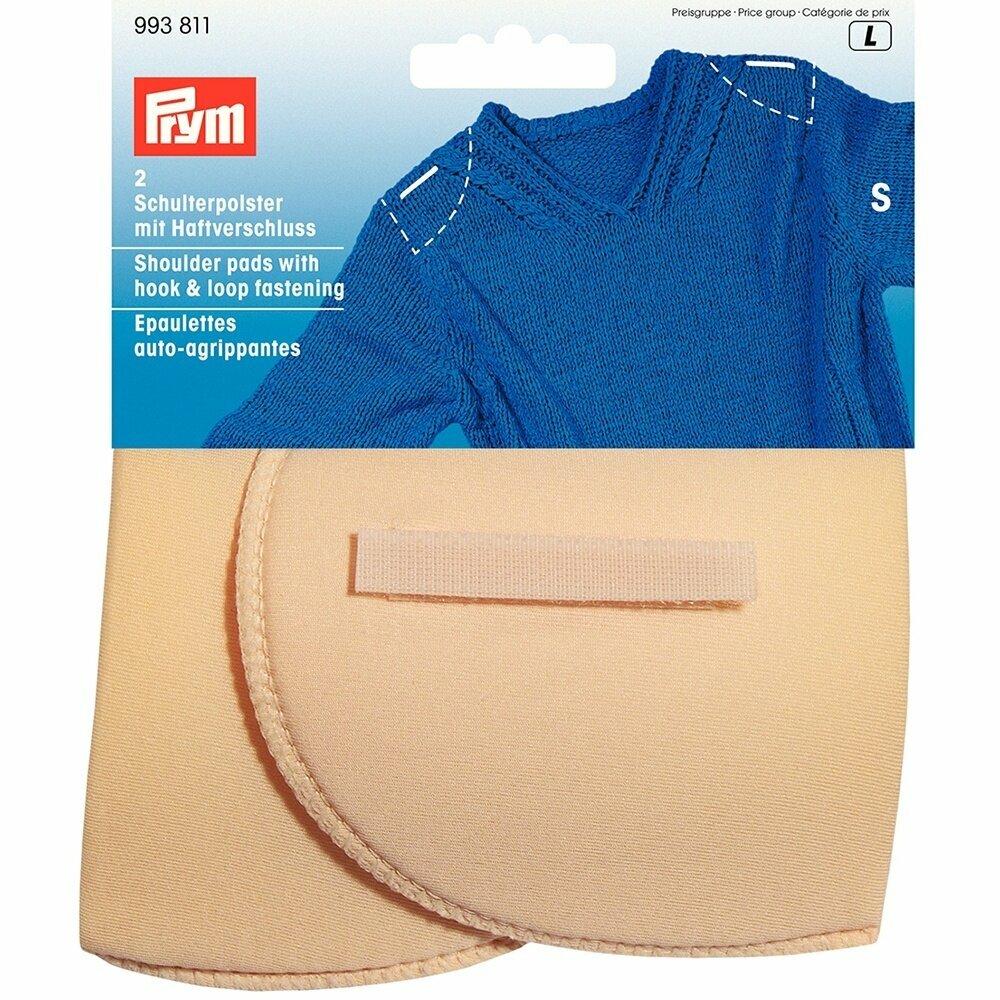 Плечевые накладки PRYM "Полумесяц", размер S, с креплением, телесные (993811)