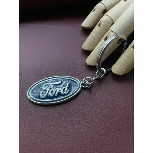 Брелок Ford, гладкая фактура, Ford, серебряный, синий брелок гладкая фактура ford серебряный