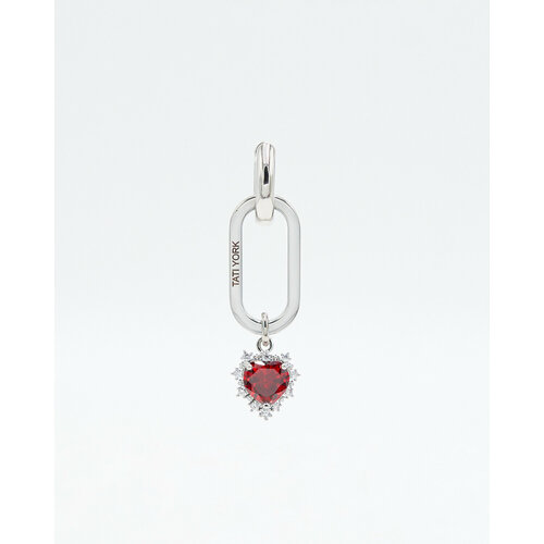 Моносерьга TATI YORK, фианит, красный