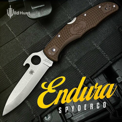 туристический складной нож spyderco endura 4 flat grey silver Туристический складной нож Spyderco Endura 4 Emerson Brown