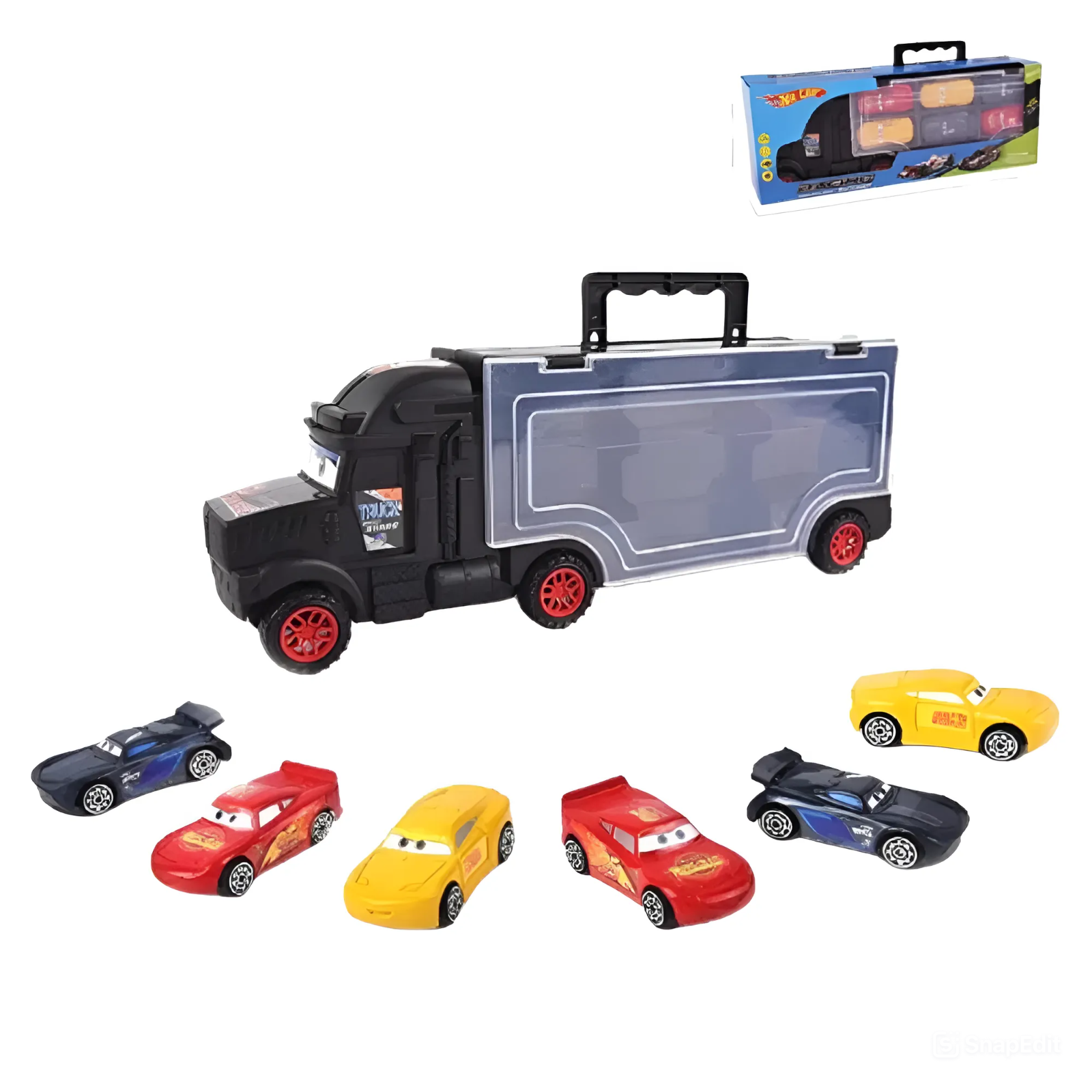 Игровой набор автовоз с машинками и вертолетом, детский гараж парковка для машинок