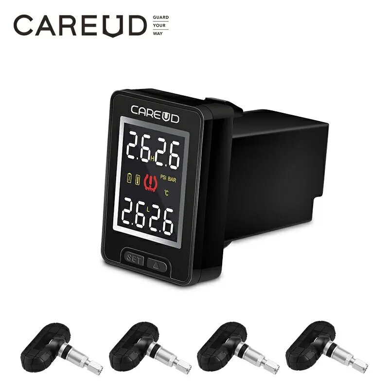 CAREUD TPMS для Honda/Toyota/Nissan/Mazda, автомобильная электроника, беспроводная система контроля давления в шинах, внутренние/внешние датчики, 912-NFplus, TOYOTA