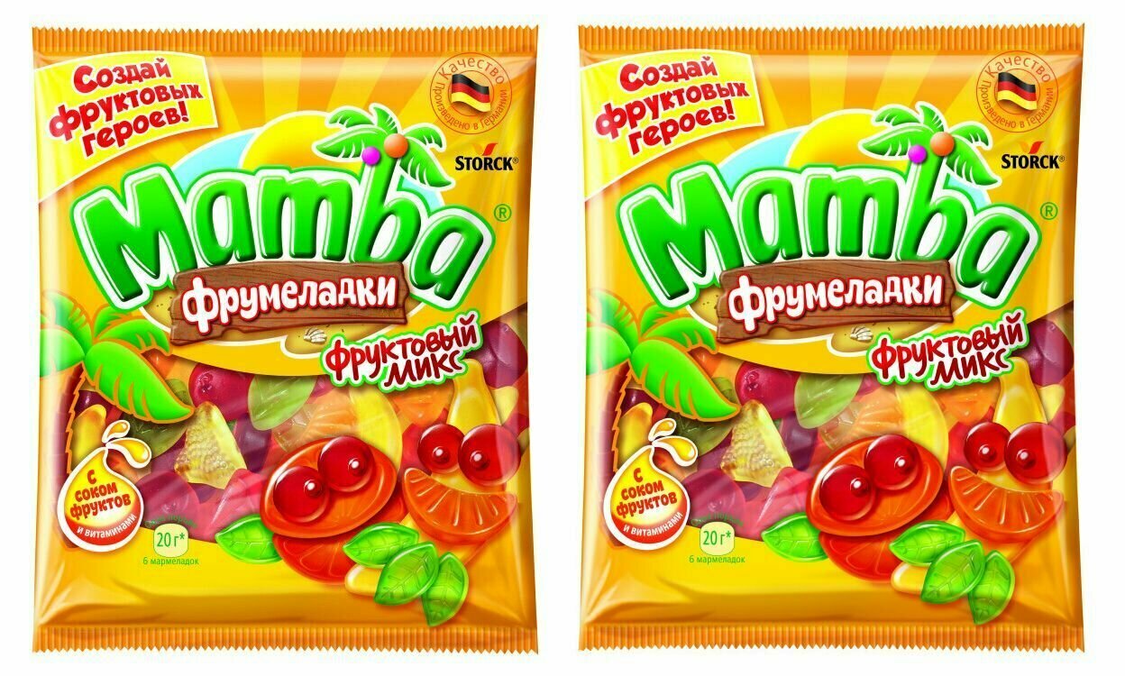 Жевательный мармелад Mamba Фруктовый микс 70 г х 2 штуки