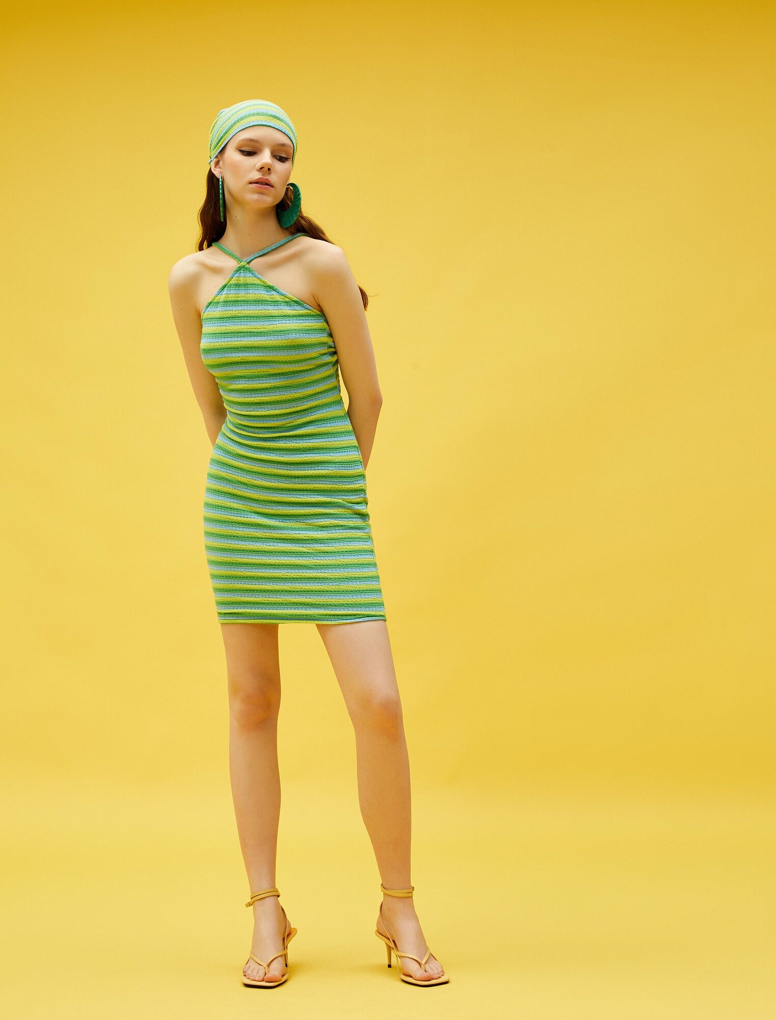 Платье KOTON Весна-лето 2023, размер XL, зеленый, — фото 1