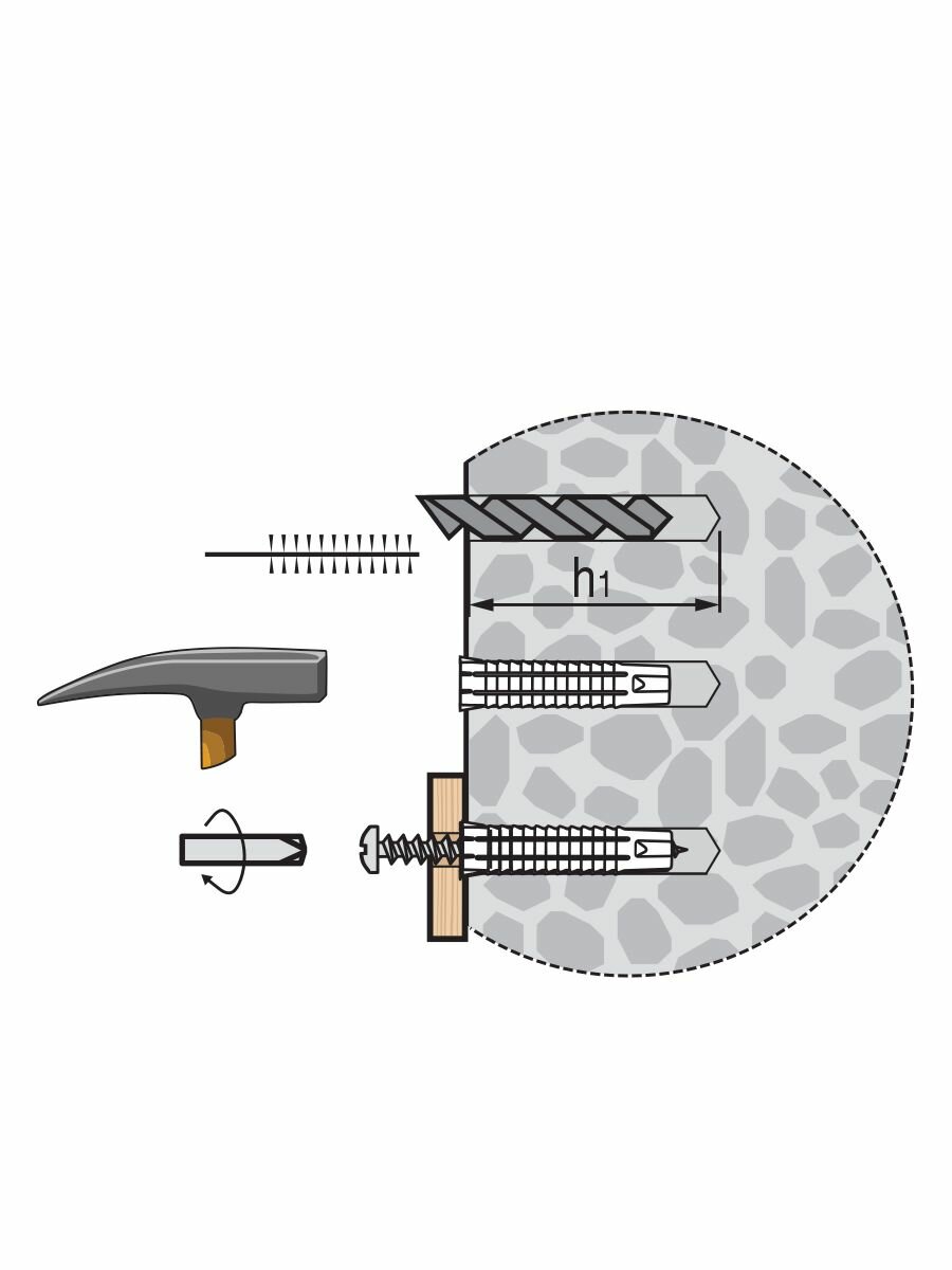 ДюбельD10*Н60 + саморезD6*Н70 — фото 1