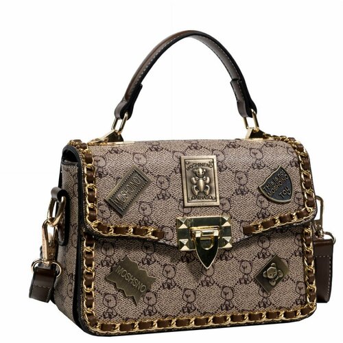 Сумка барсетка BeiBaoBao, фактура рельефная, бежевый