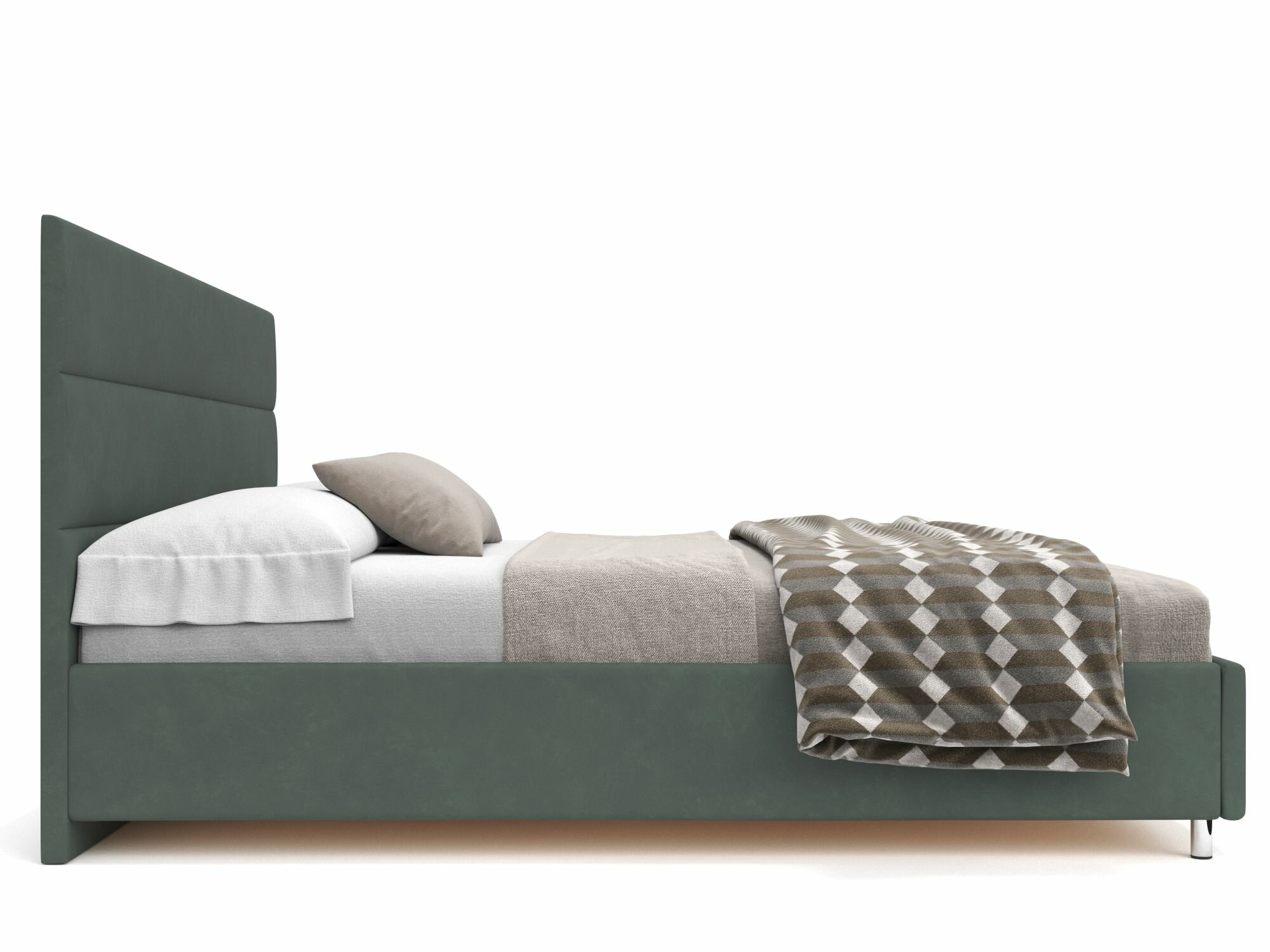 Кровать двуспальная 180х200 Soft Element София Forest, с мягким изголовьем, с подъемным механизмом, с ящиками, велюр, фиолетовый, на ножках