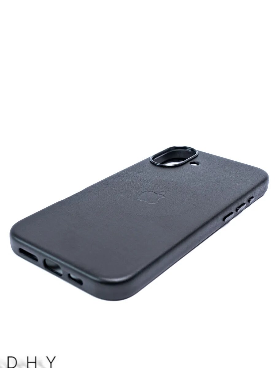 Чехол Dhy Leather Case, для iPhone 16 Plus, магнитный, беспроводная зарядка — фото 1