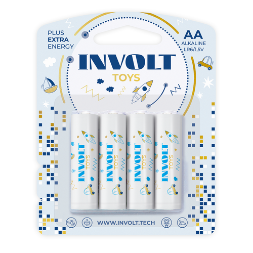 Батарейки INVOLT TOYS, щелочные, AA, для профессиональных и бытовых устройств