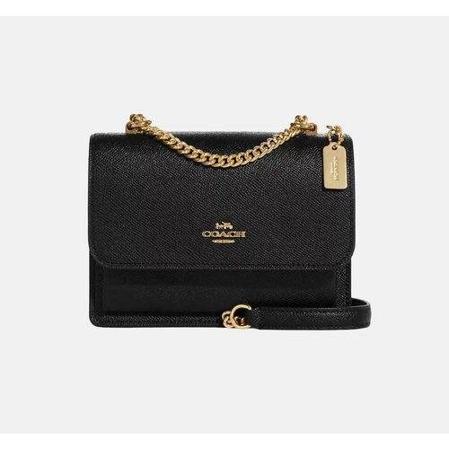 фото Сумка кросс-боди coach, фактура зернистая, black
