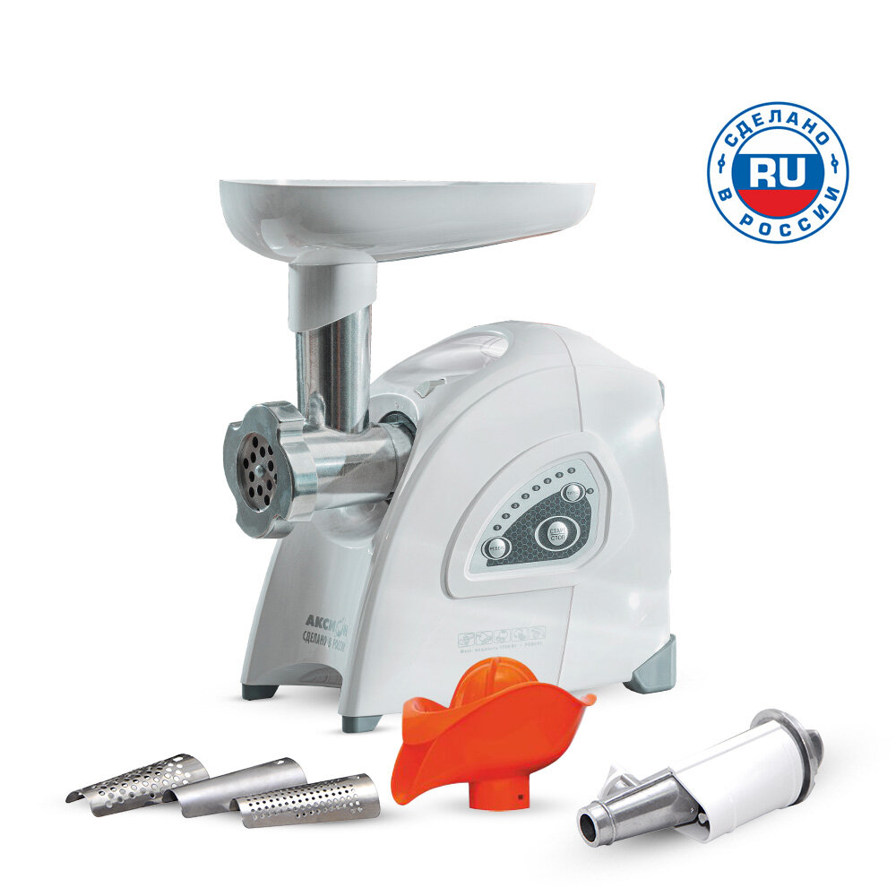 Мясорубка Аксион М 42.04 1700 Вт, 2 кг/мин, реверс, соковыжималка, насадка для колбас