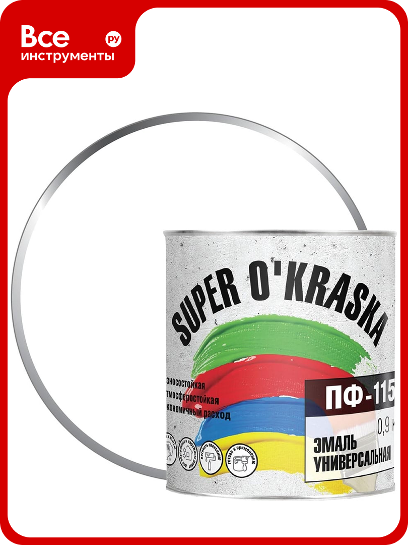 Эмаль super maler ПФ-115 белый глянцевый 09кг Лк-00005637