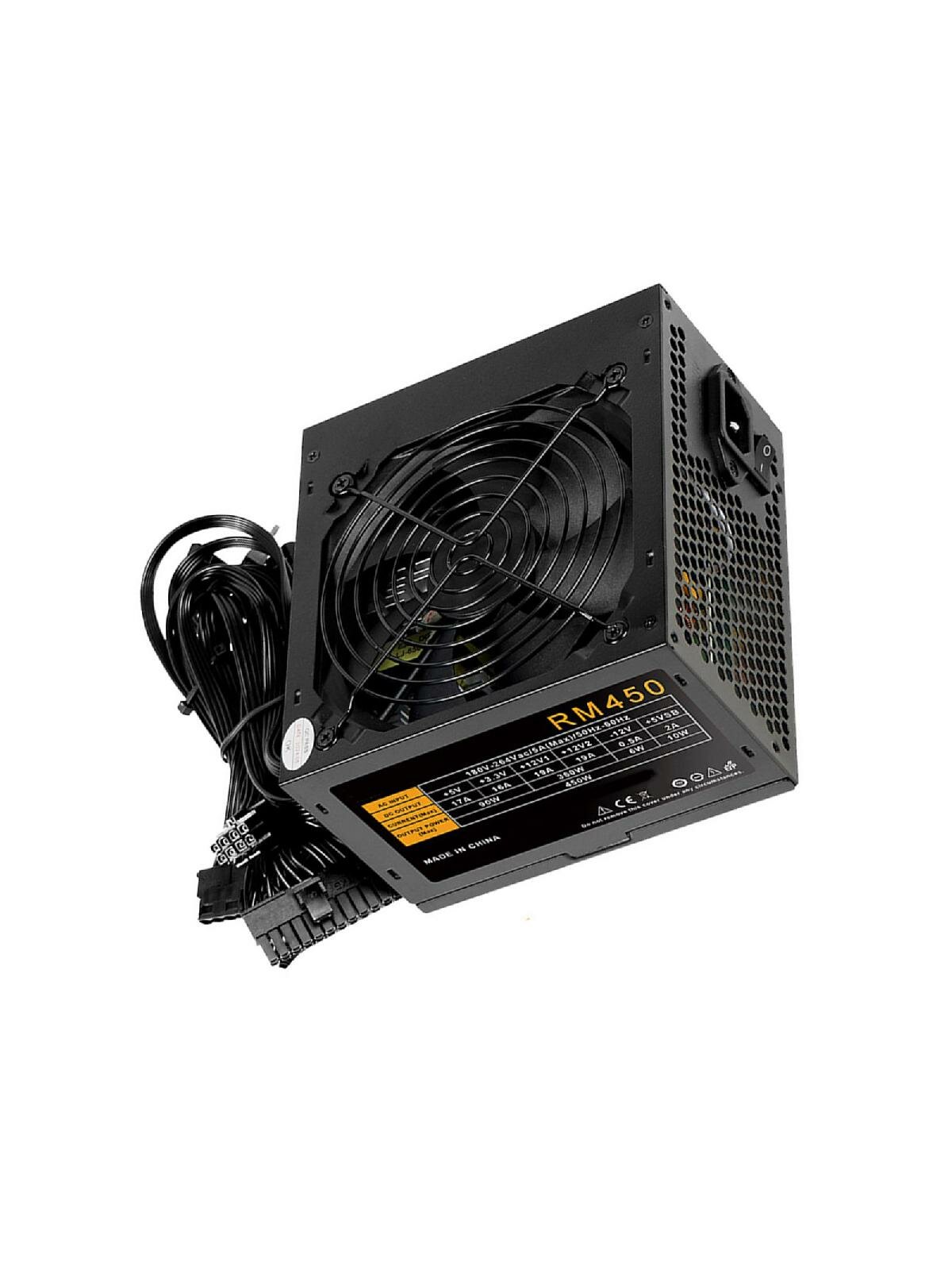 RM450 Powerful 450W Desktop PC Power Supply With Quiet 120mm Fan Efficient Desktop Computer Power Supply
