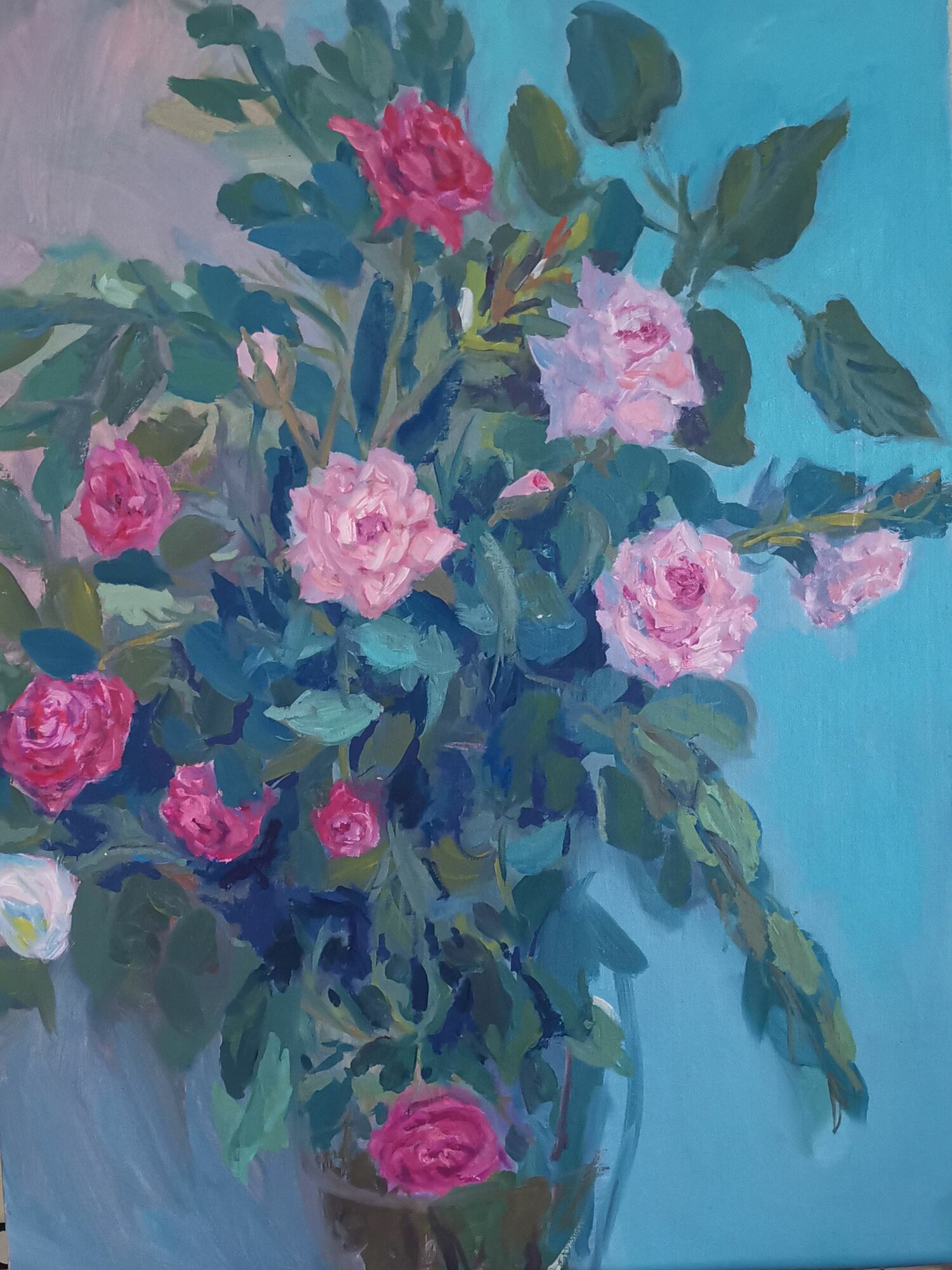 Картина маслом на холсте "Розы"