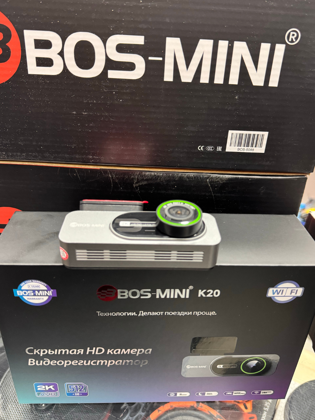 Видеорегистратор BOS-MINI K20L, 2К AHD, Wi-Fi, ночной режим, HD объектив — фото 1