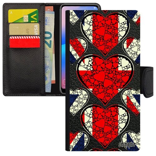 фото Защитный чехол-книжка для // samsung galaxy s8 // "флаг английский с сердцем" патриот дизайн, utaupia, цветной