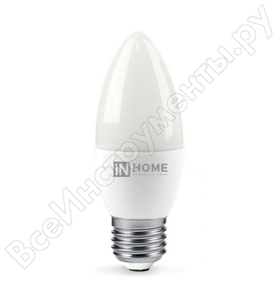 Лампа светодиодная LED-СВЕЧА-VC 11Вт 230В Е27 6500К 1050 Лм IN HOME, 3 штуки