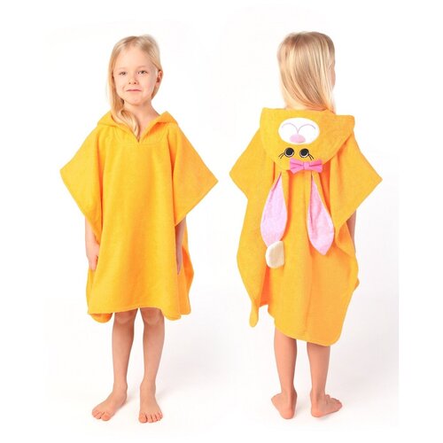 Полотенце-пончо Fluffy Bunny Заяц, цвет Желтый, Размер 132Х67см, 100% хлопок, 380гр/м2